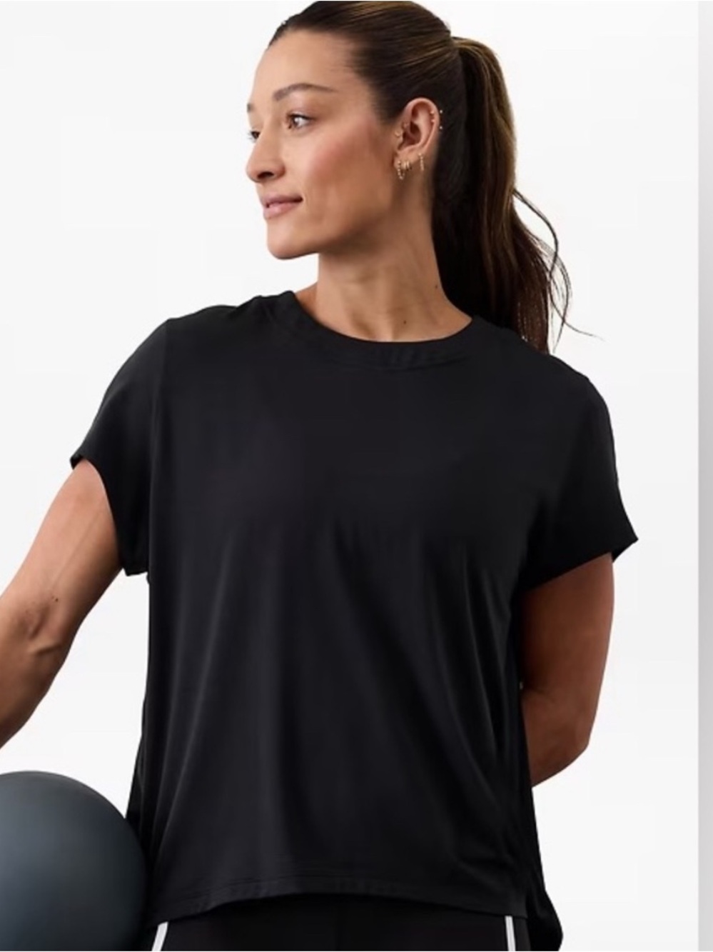 Athleta With Ease Tee in Black Size XS